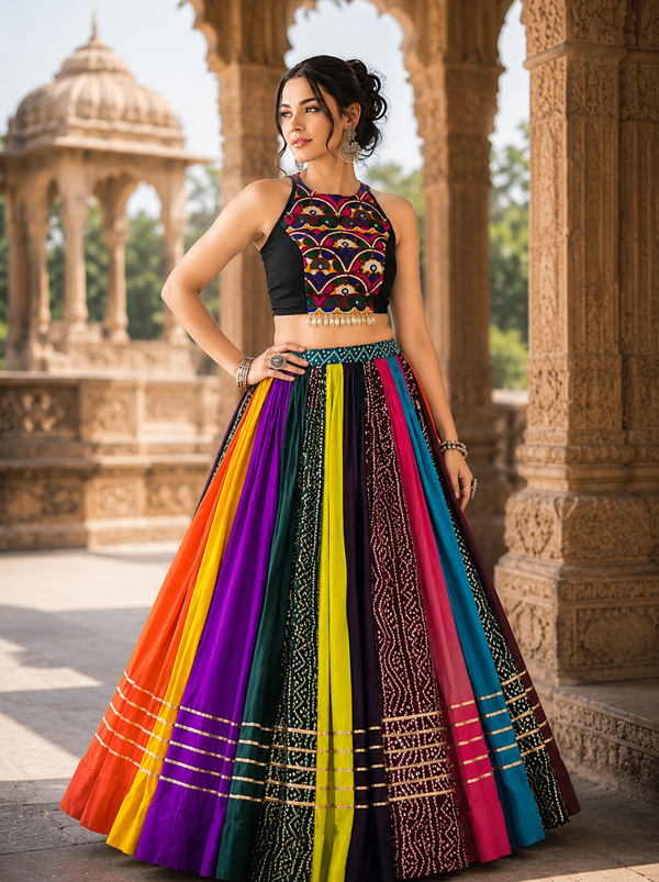 Multicolor Georgette Navratri Designer Ready To Wear Lehenga choli (Copy) houseofpanchhi