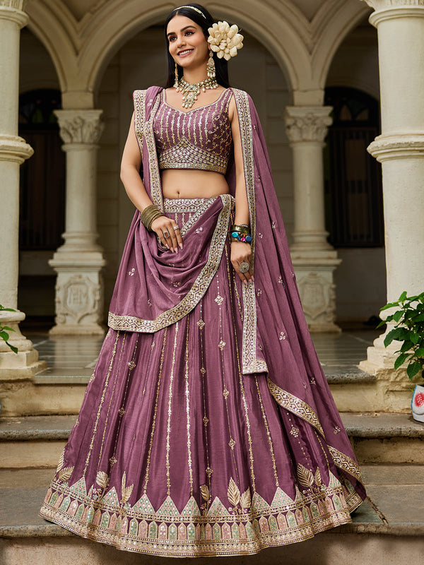 Georgette Sequinse embroidery Semi-Stitched Lehenga choli & Dupatta House of Panchhi