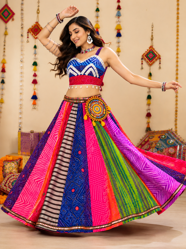 Multi color Navratri Designer Ready To Wear Lehenga Choli houseofpanchhi