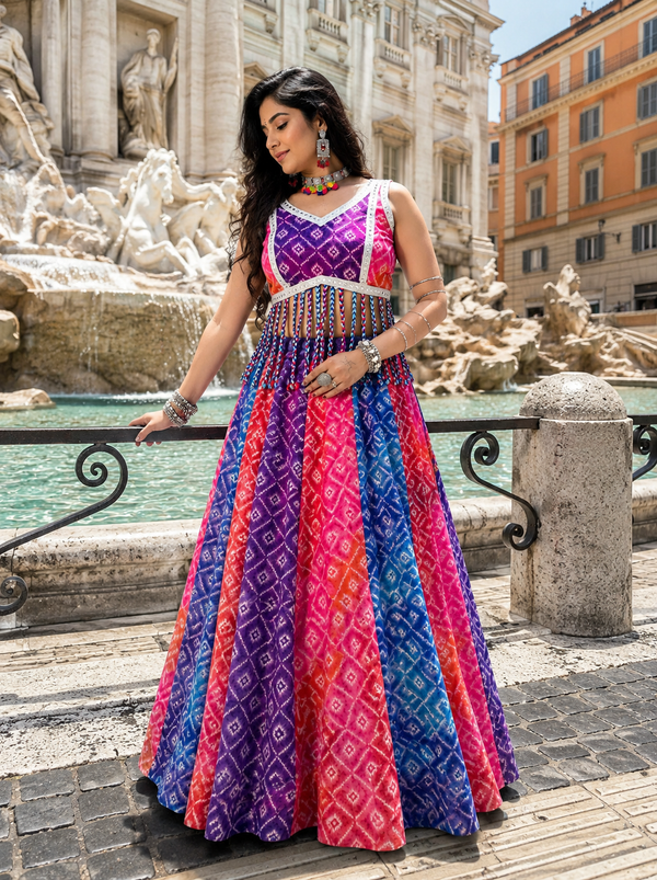 Multi Color Navratri Designer Ready To Wear Lehenga Set houseofpanchhi