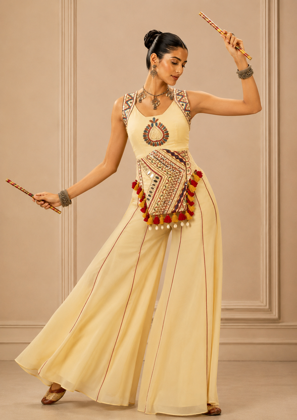 Pink color Navratri Designer Tunic With Palazzo houseofpanchhi