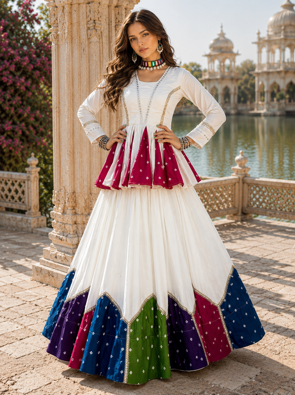 Multi Color Navratri Designer Ready To Wear Kediya Lehenga Set houseofpanchhi