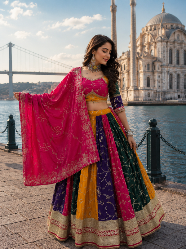 Pink Navratri Designer Ready To Wear Lehenga Set houseofpanchhi