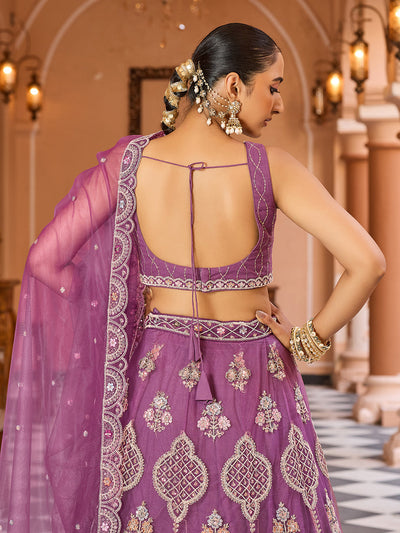 Net Fabric Sequins embroidery Semi-Stitched Lehenga & Unstitched Blouse With Dupatta House of Panchhi