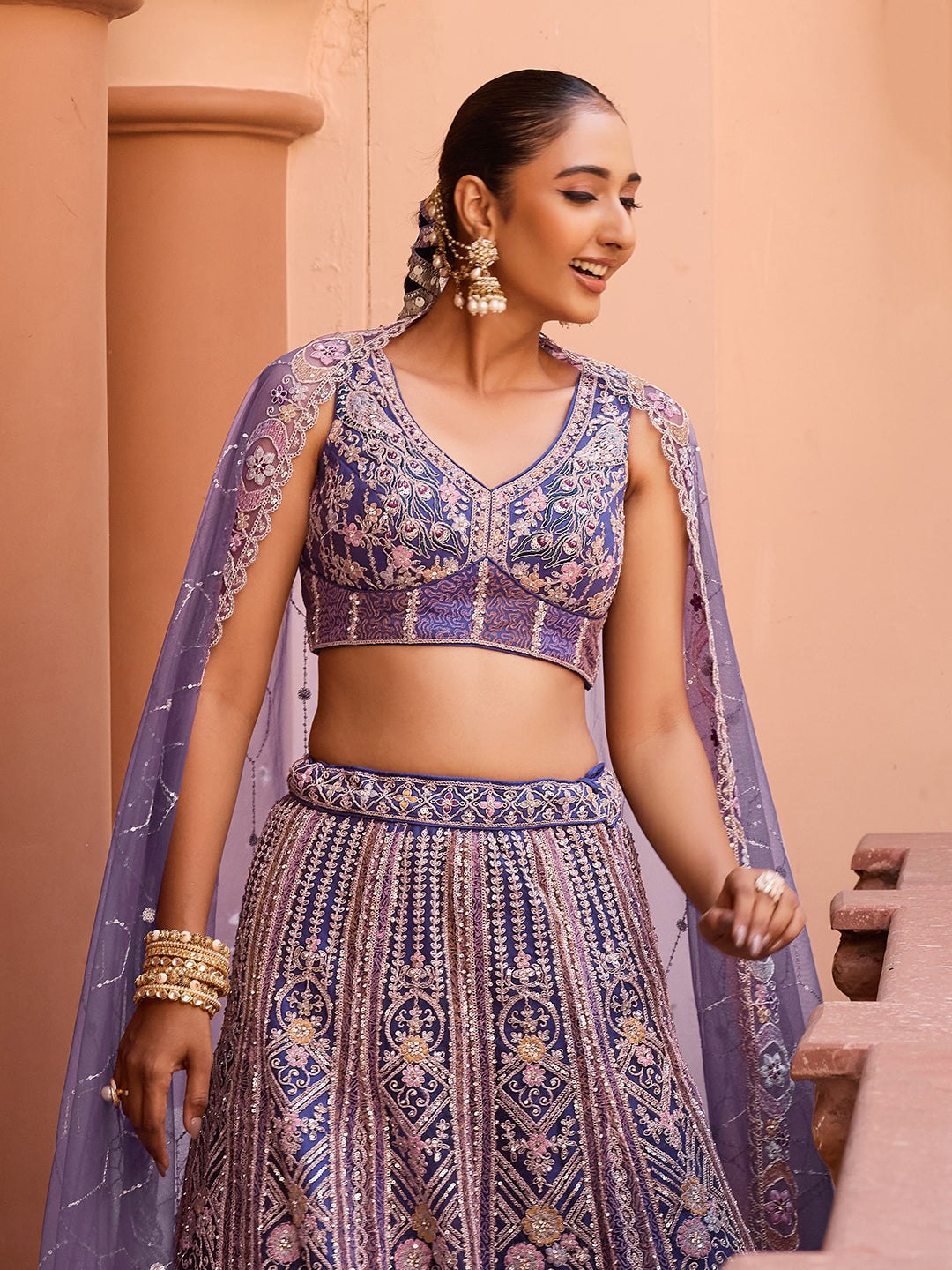 Net Fabric Sequins embroidery Semi-Stitched Lehenga & Unstitched Blouse With Dupatta House of Panchhi