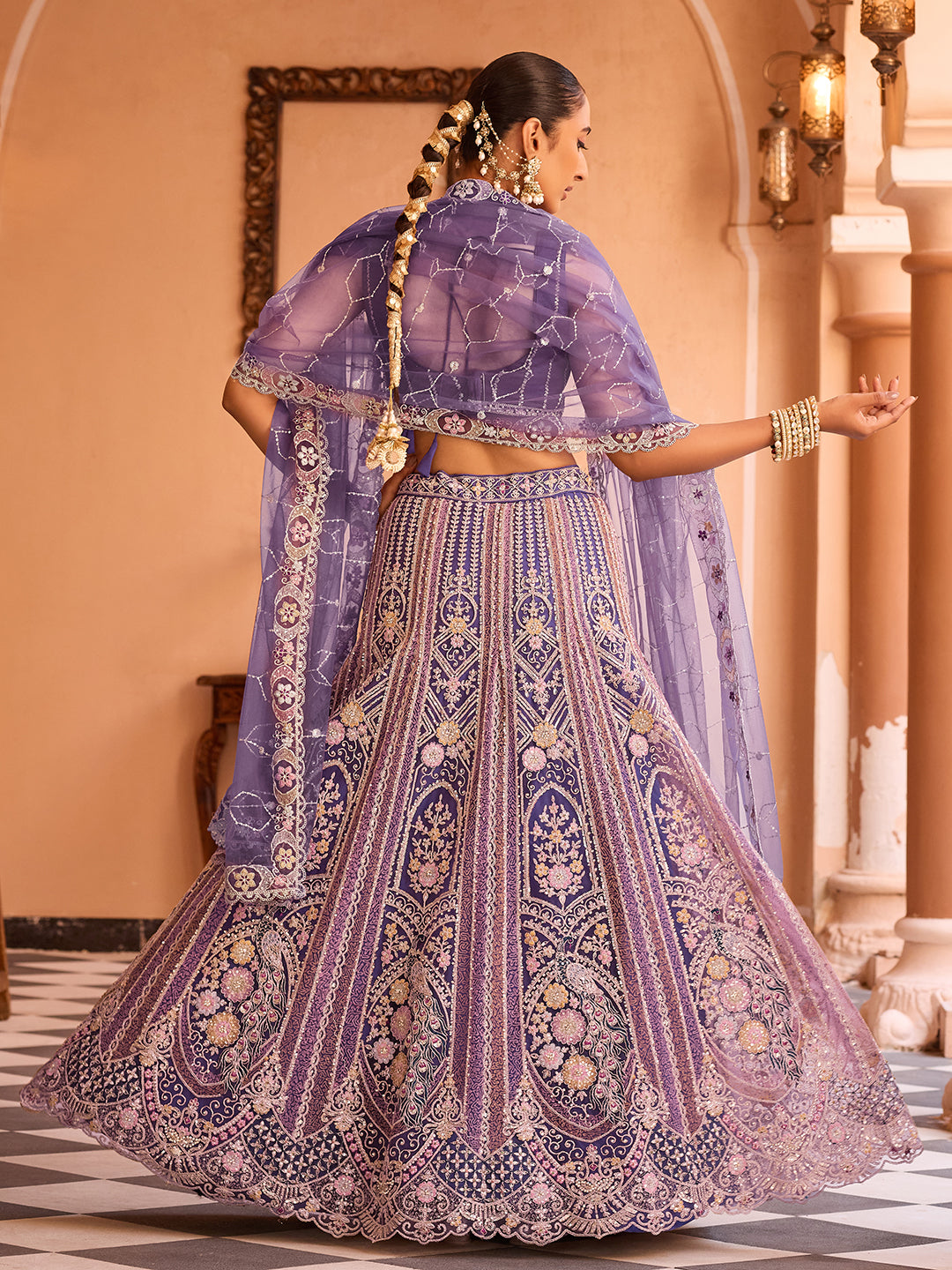 Net Fabric Sequins embroidery Semi-Stitched Lehenga & Unstitched Blouse With Dupatta House of Panchhi