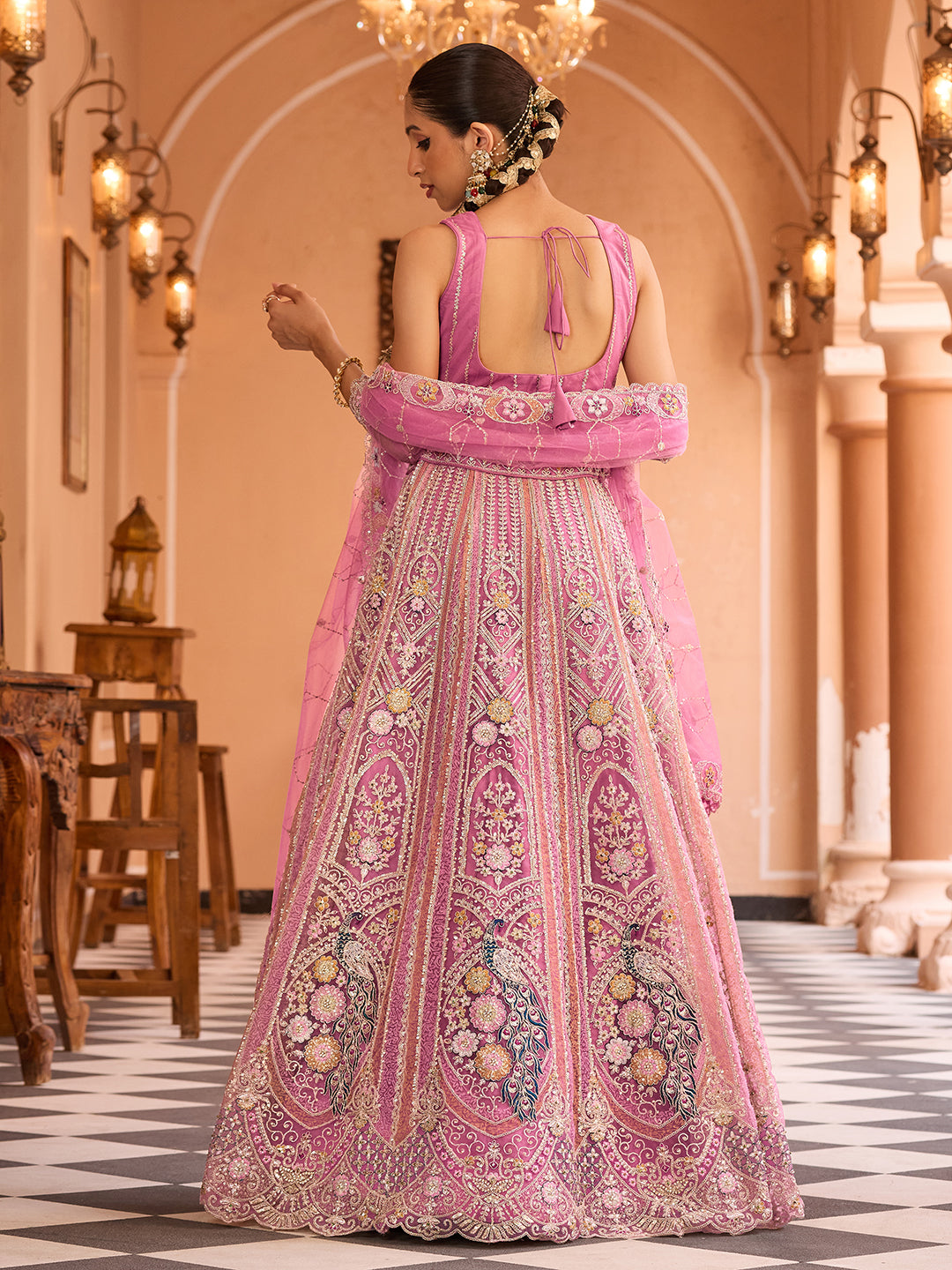 Net Fabric Sequins embroidery Semi-Stitched Lehenga & Unstitched Blouse With Dupatta House of Panchhi