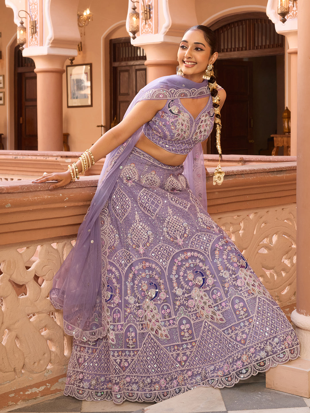 Net Fabric Sequins embroidery Semi-Stitched Lehenga & Unstitched Blouse With Dupatta House of Panchhi