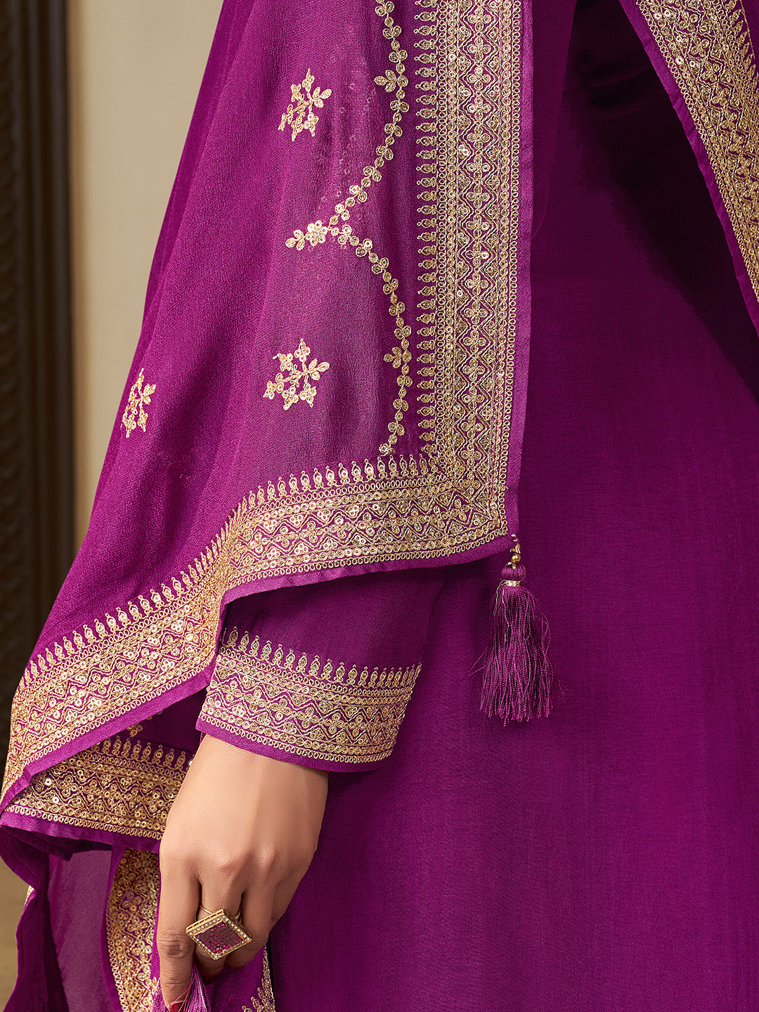 Munga Silk Fabric floral jacquard weave Ready to wear Salwar & Kurta Set