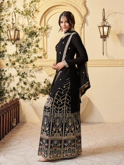 Chinon Fabric sequin embroidery Ready to wear Sharara & Kurta Set