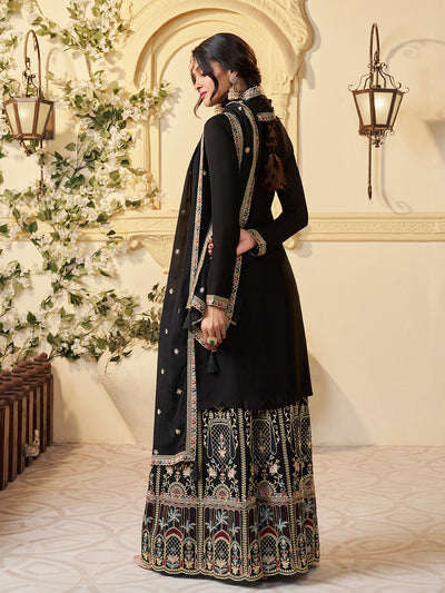 Chinon Fabric sequin embroidery Ready to wear Sharara & Kurta Set