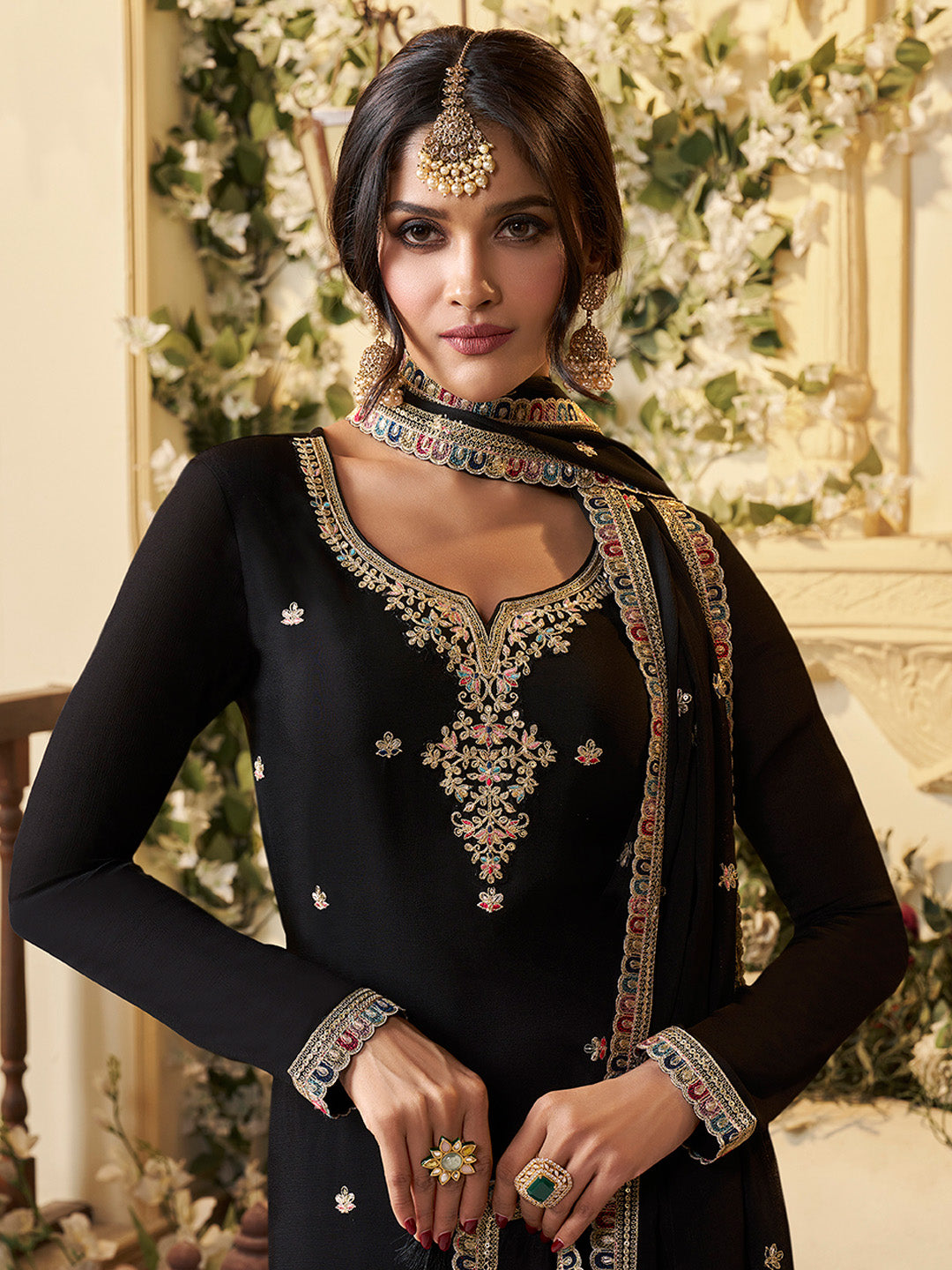 Chinon Fabric sequin embroidery Ready to wear Sharara & Kurta Set