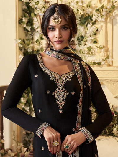 Chinon Fabric sequin embroidery Ready to wear Sharara & Kurta Set