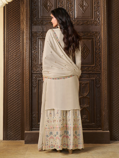 Chinon Fabric sequin embroidery Ready to wear Sharara & Kurta Set