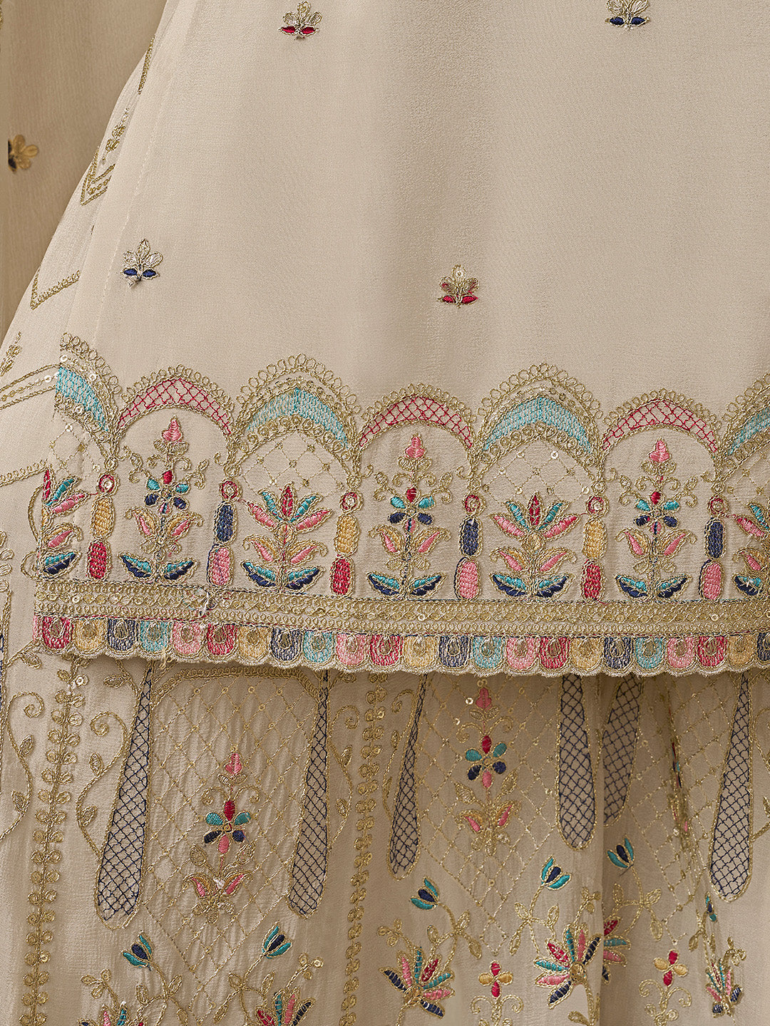 Chinon Fabric sequin embroidery Ready to wear Sharara & Kurta Set