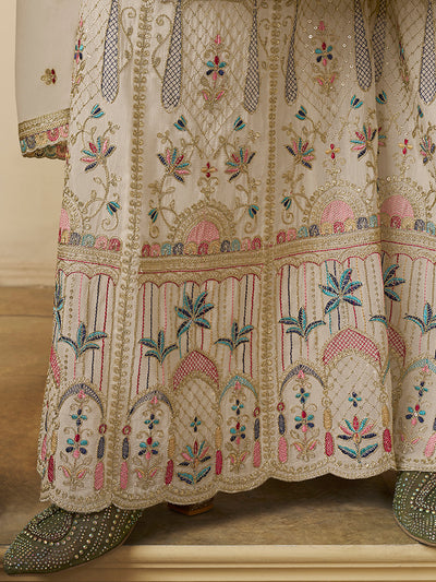 Chinon Fabric sequin embroidery Ready to wear Sharara & Kurta Set