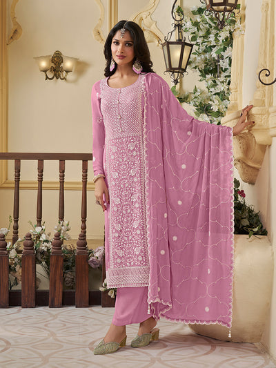 Chinon Fabric Embroidered Ready to wear Sharara & Kurta Set
