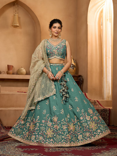 Georgette Fabric Sequins embroidery Semi-Stitched Lehenga & Unstitched Blouse With Dupatta House of Panchhi
