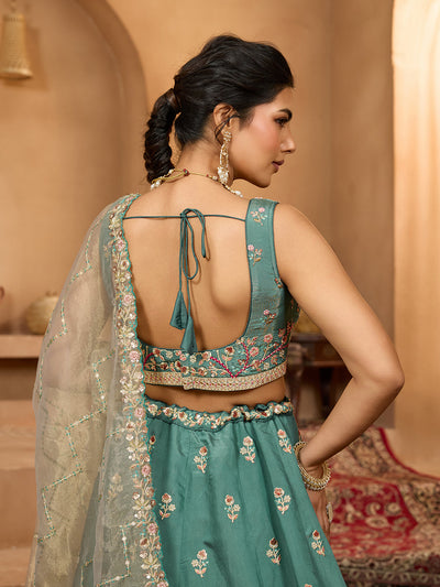 Georgette Fabric Sequins embroidery Semi-Stitched Lehenga & Unstitched Blouse With Dupatta House of Panchhi