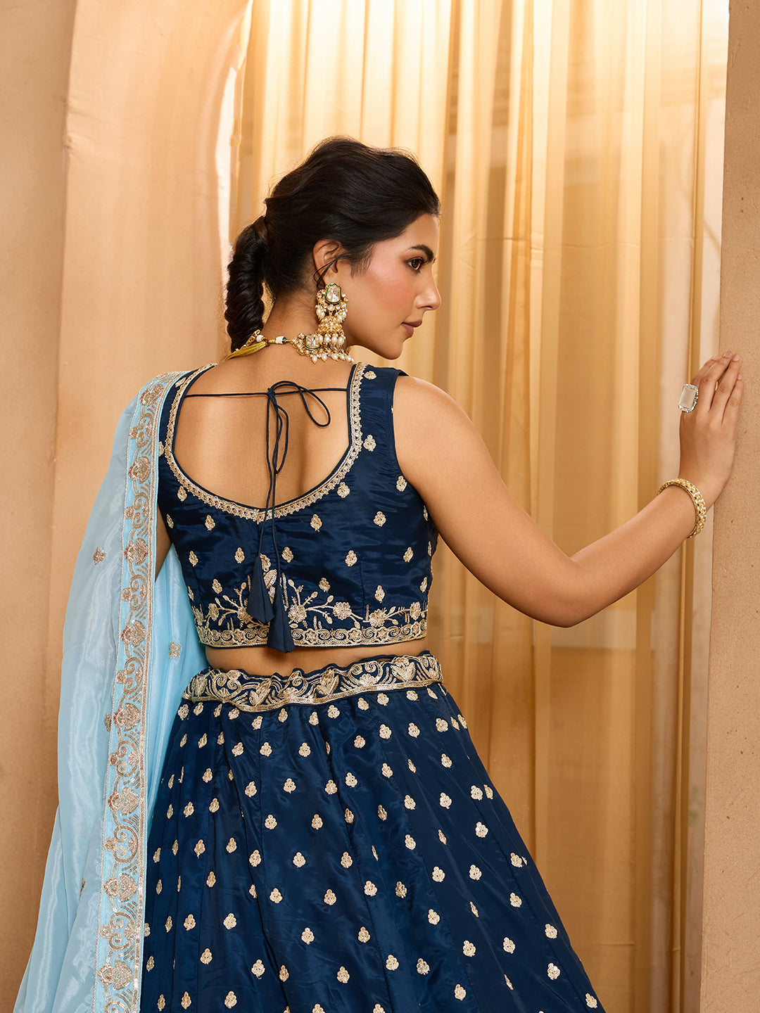 Georgette Fabric Sequins embroidery Semi-Stitched Lehenga & Unstitched Blouse With Dupatta (Copy) House of Panchhi