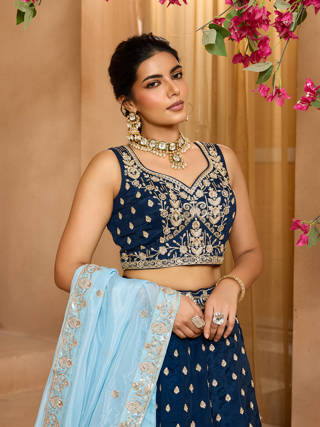 Georgette Fabric Sequins embroidery Semi-Stitched Lehenga & Unstitched Blouse With Dupatta (Copy) House of Panchhi