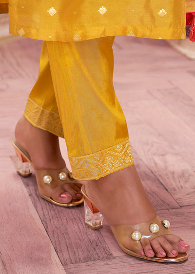 Dola Silk Fabric with Jacquard Work Ready to wear Salwar & Kurta Set