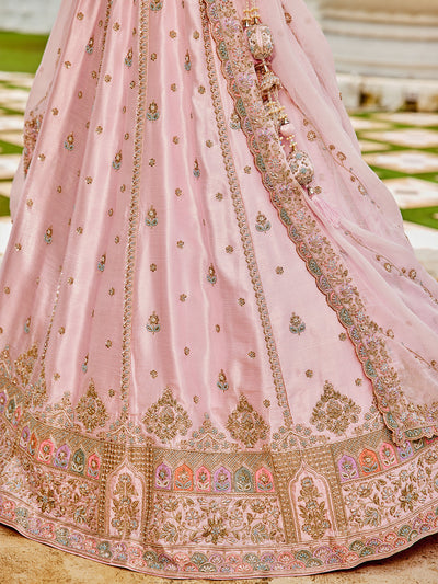 Silk Fabric Beads & Sequince Embroidered Ready to Wear Lehenga Choli & Dupatta houseofpanchhi