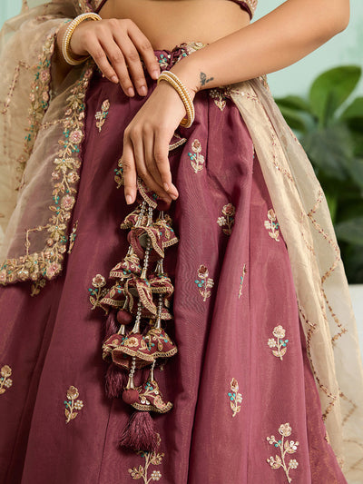Georgette Fabric Sequins embroidery Semi-Stitched Lehenga & Unstitched Blouse With Dupatta House of Panchhi