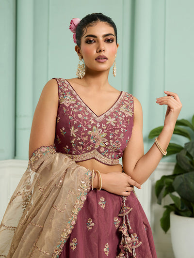Georgette Fabric Sequins embroidery Semi-Stitched Lehenga & Unstitched Blouse With Dupatta House of Panchhi