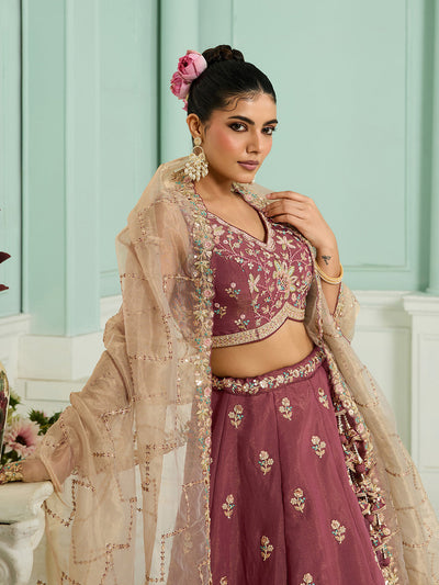 Georgette Fabric Sequins embroidery Semi-Stitched Lehenga & Unstitched Blouse With Dupatta House of Panchhi