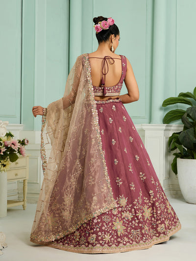 Georgette Fabric Sequins embroidery Semi-Stitched Lehenga & Unstitched Blouse With Dupatta House of Panchhi