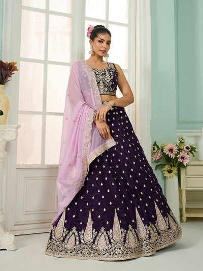 Georgette Fabric Sequins embroidery Semi-Stitched Lehenga & Unstitched Blouse With Dupatta (Copy) House of Panchhi