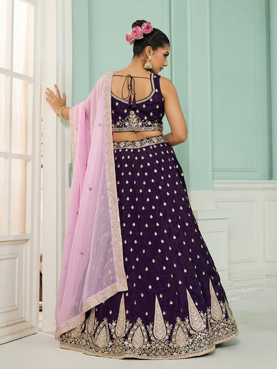 Georgette Fabric Sequins embroidery Semi-Stitched Lehenga & Unstitched Blouse With Dupatta (Copy) House of Panchhi