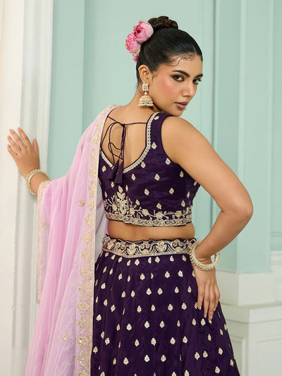 Georgette Fabric Sequins embroidery Semi-Stitched Lehenga & Unstitched Blouse With Dupatta (Copy) House of Panchhi