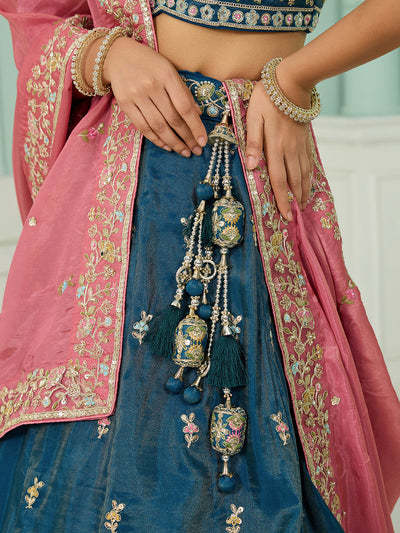 Silk Fabric Sequins embroidery Semi-Stitched Lehenga & Unstitched Blouse With Dupatta House of Panchhi