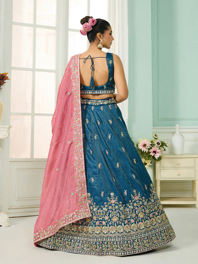 Silk Fabric Sequins embroidery Semi-Stitched Lehenga & Unstitched Blouse With Dupatta House of Panchhi