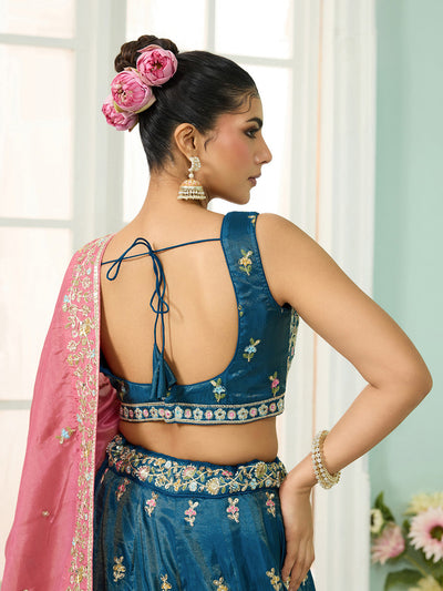 Silk Fabric Sequins embroidery Semi-Stitched Lehenga & Unstitched Blouse With Dupatta House of Panchhi