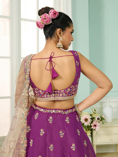 Georgette Fabric Sequins embroidery Semi-Stitched Lehenga & Unstitched Blouse With Dupatta House of Panchhi