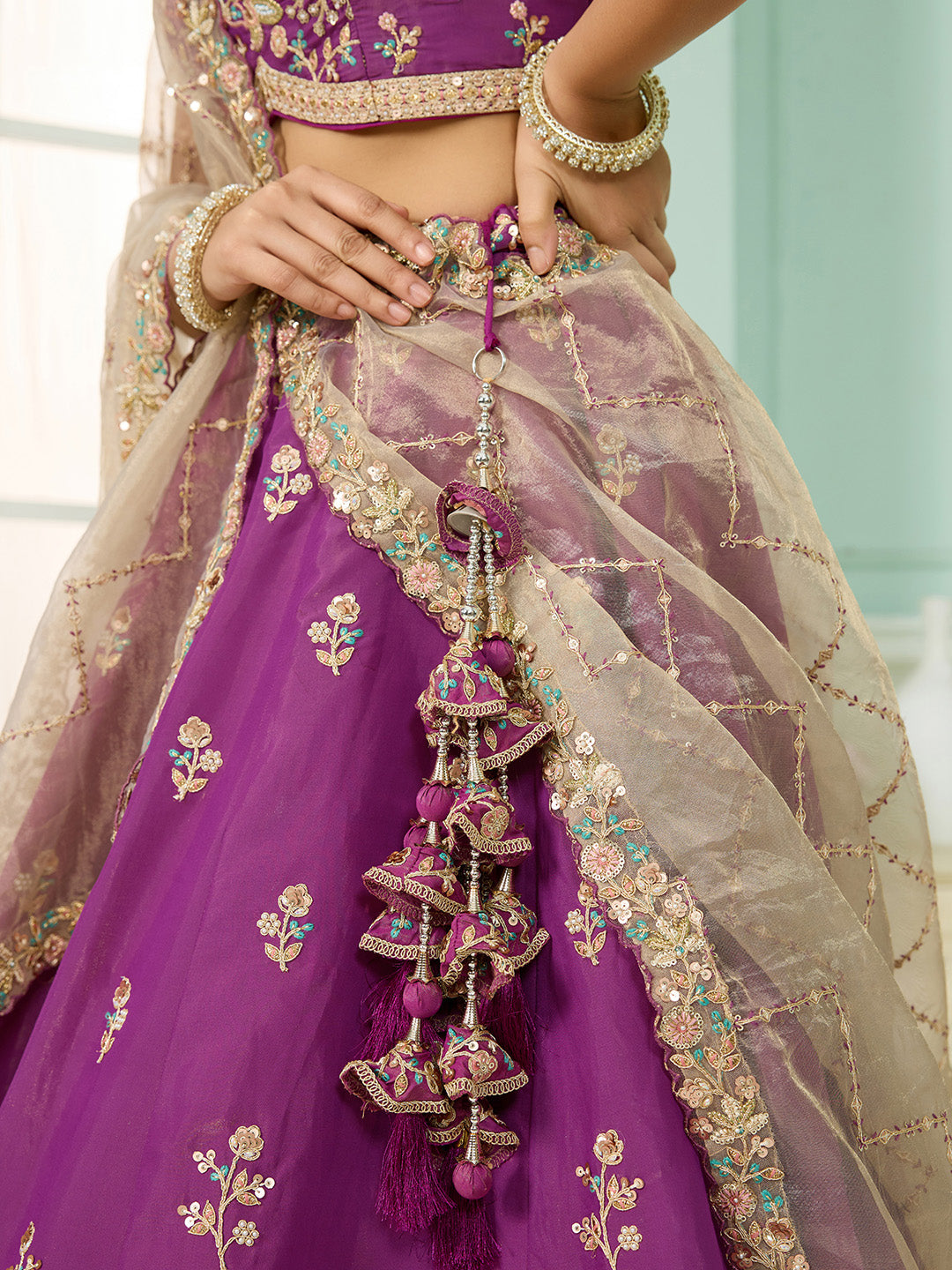 Georgette Fabric Sequins embroidery Semi-Stitched Lehenga & Unstitched Blouse With Dupatta House of Panchhi