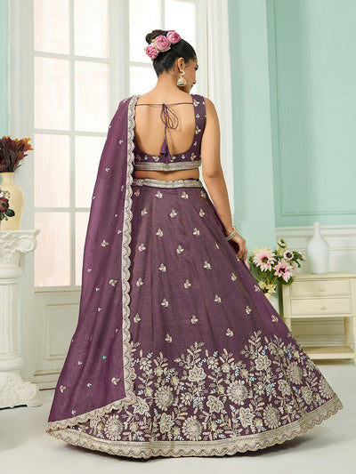 Tissue Fabric Sequins embroidery Semi-Stitched Lehenga & Unstitched Blouse With Dupatta houseofpanchhi