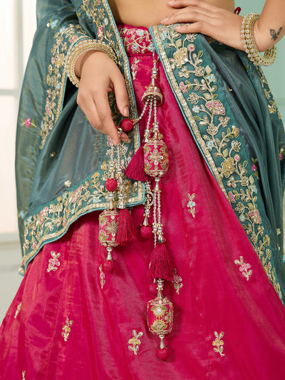 Silk Fabric Sequins embroidery Semi-Stitched Lehenga & Unstitched Blouse With Dupatta House of Panchhi