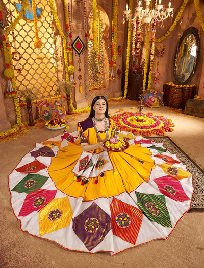 Viscose cotton thread embroidered with jacquard patch work lehenga choli houseofpanchhi