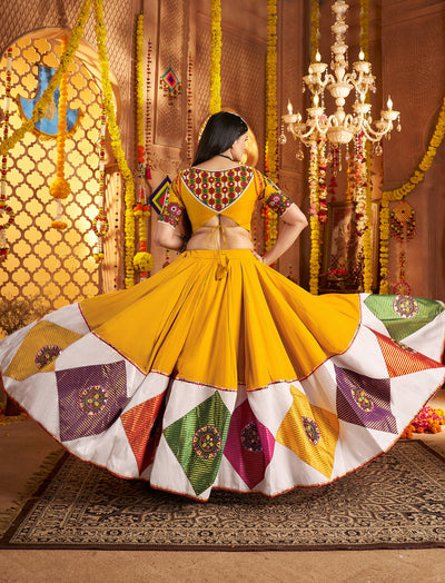Viscose cotton thread embroidered with jacquard patch work lehenga choli houseofpanchhi