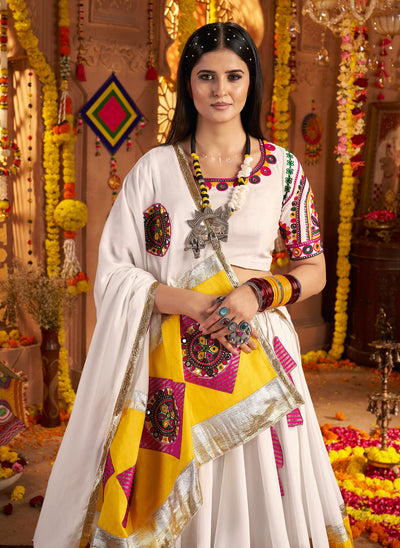Viscose cotton thread embroidered with jacquard patch work lehenga choli houseofpanchhi
