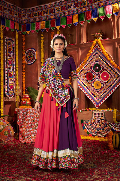 Navratri Designer Viscose Cotton thread embroidered with jacquard patch work lehenga choli (Copy) houseofpanchhi