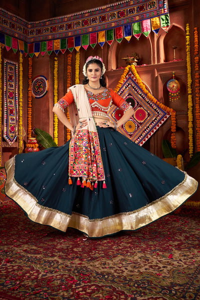 Navratri Designer Viscose Cotton thread embroidered with jacquard patch work lehenga choli (Copy) (Copy) houseofpanchhi
