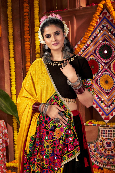 Navratri Designer Viscose Cotton thread embroidered with jacquard patch work lehenga choli (Copy) houseofpanchhi