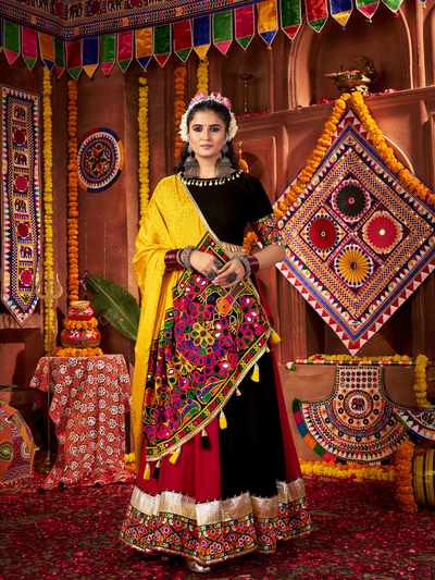 Navratri Designer Kutchi work and kodi hand work lace on neck Ready To Wear lehenga choli houseofpanchhi