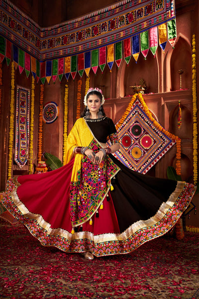 Navratri Designer Viscose Cotton thread embroidered with jacquard patch work lehenga choli (Copy) houseofpanchhi