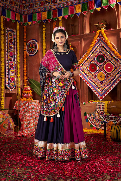 Navratri Designer Viscose Cotton thread embroidered with jacquard patch work lehenga choli (Copy) houseofpanchhi